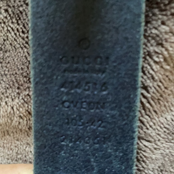 Gucci Brushed Nickel Navy Marmot Belt 105